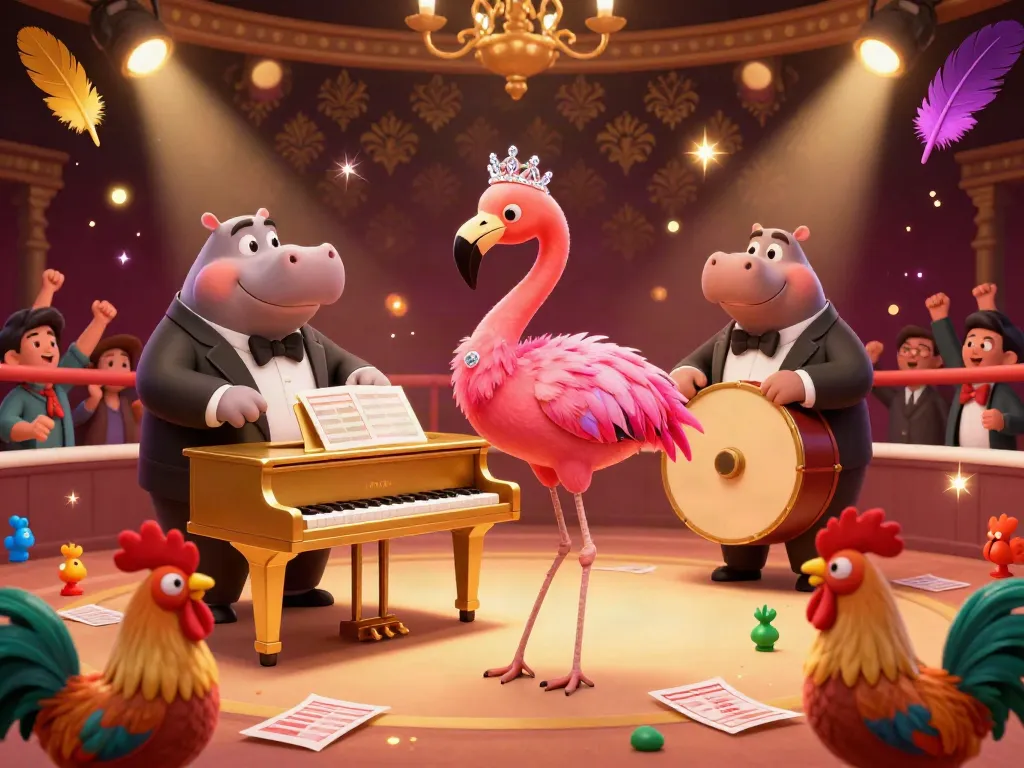 Engage in thrilling cockfighting action with ALo789 featuring vibrant characters and a festive arena atmosphere.