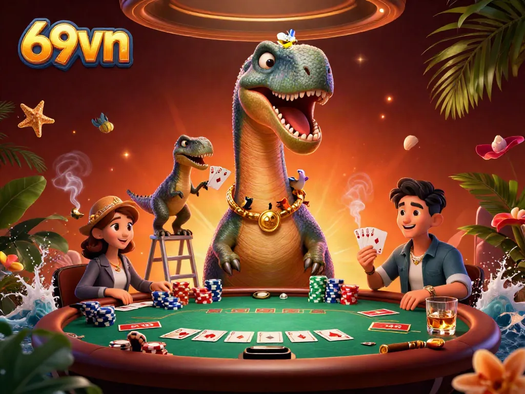 Experience thrilling betting action at 69vn with a giant brontosaurus and a clever raptor dealer.