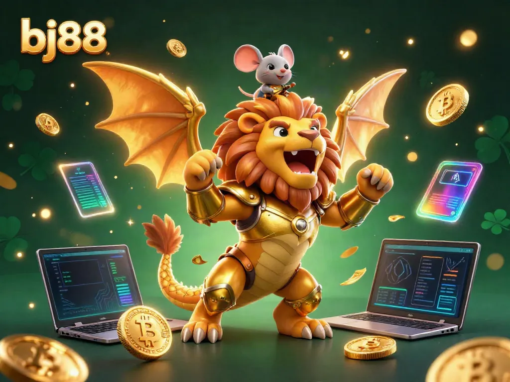 Engage in exciting games at bj88 with this vibrant and dynamic 3D casino illustration
