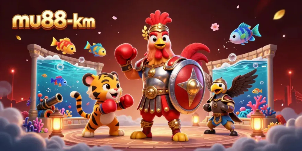 Engage with the mu88-km adventure featuring fish shooting and dynamic underwater characters in a rich casino scene.