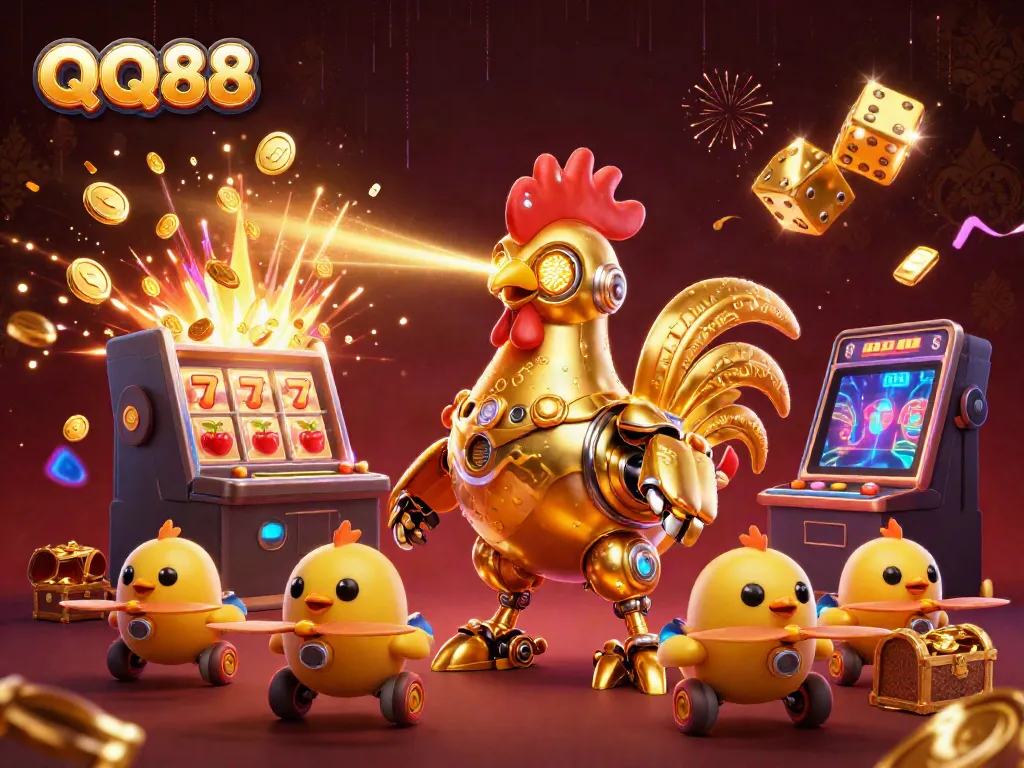 Experience thrilling gaming action at QQ88 with vibrant slots and exciting casino elements.