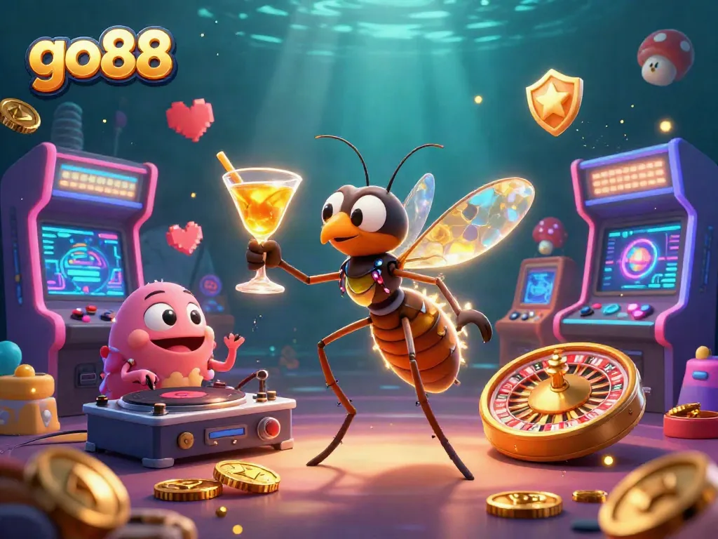 Trải nghiệm chơi game go88 với các nhân vật hoạt hình 3D tại casino, không gian sống động đầy sức sống.