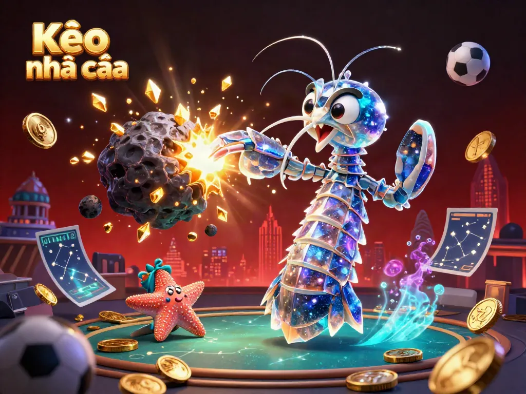 Kèo nhà cái showcases dynamic betting odds in a vibrant cosmic scene, elevating your gaming experience.
