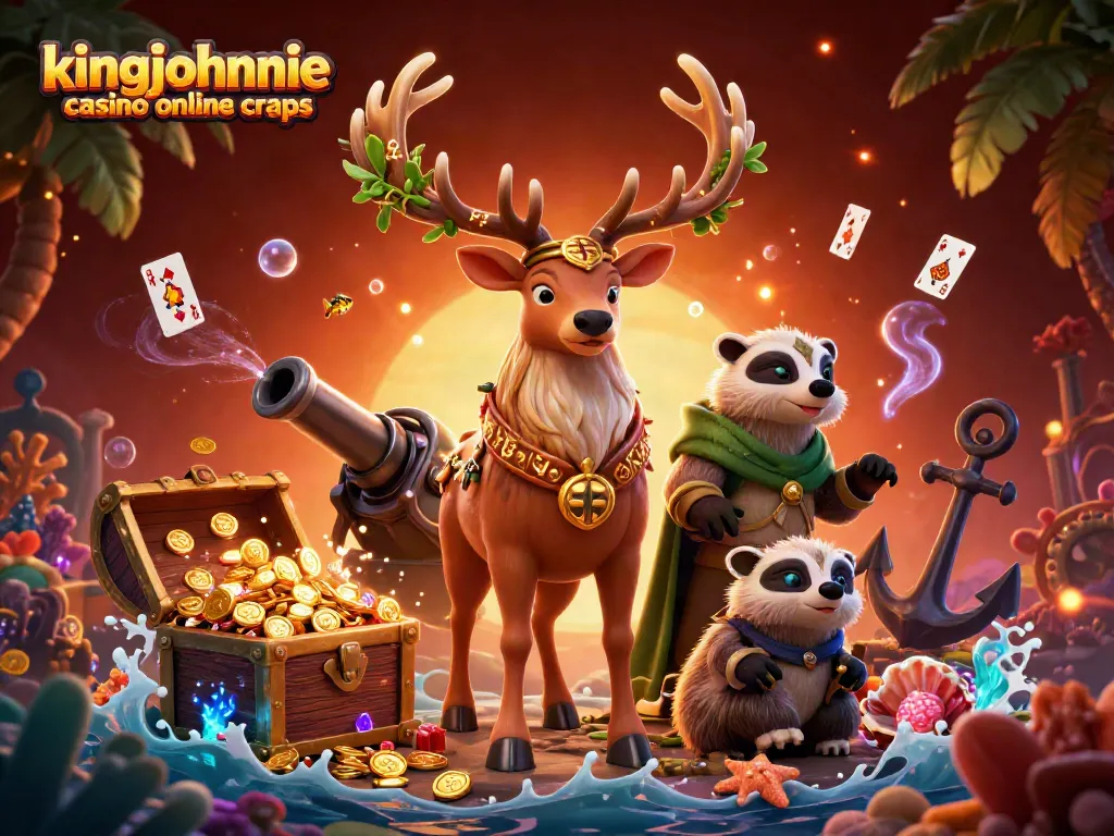 Experience the excitement of kingjohnnie casino online craps with vibrant characters and gold coins.