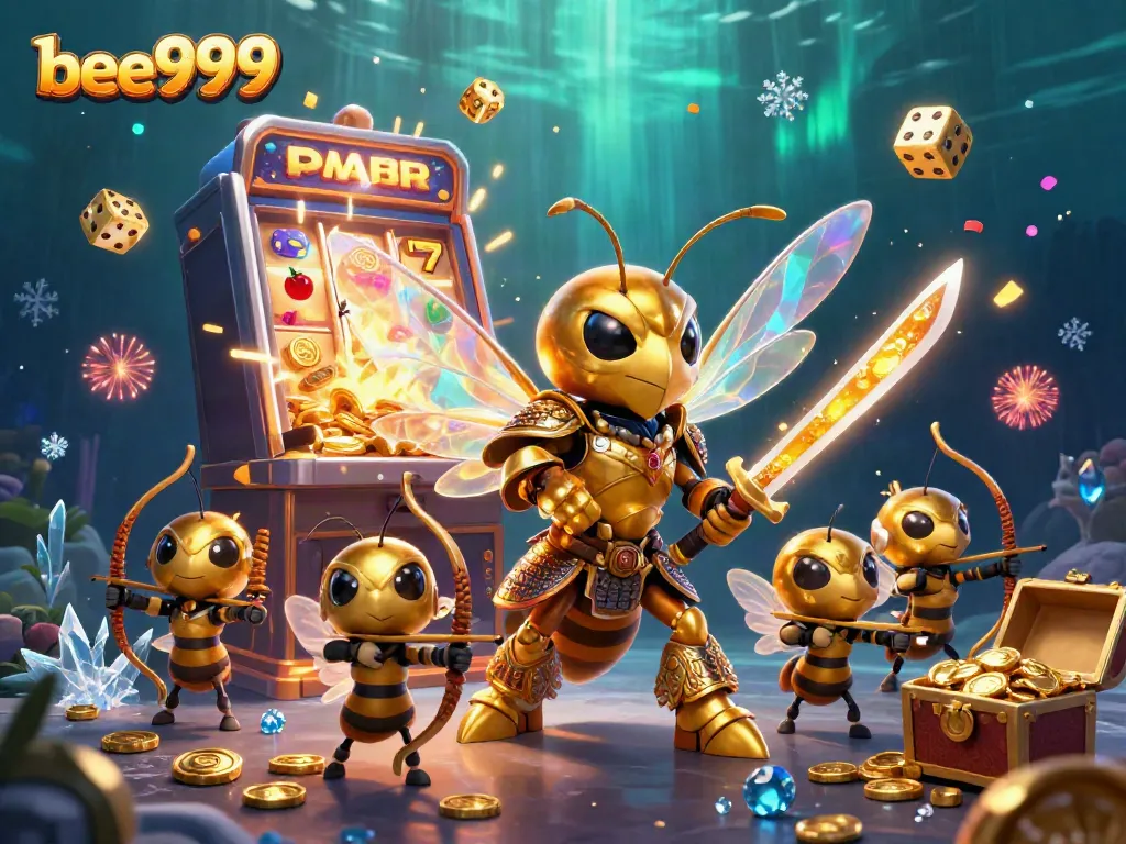 Experience thrilling gameplay with bee999's vibrant casino adventure illustrated in 3D.
