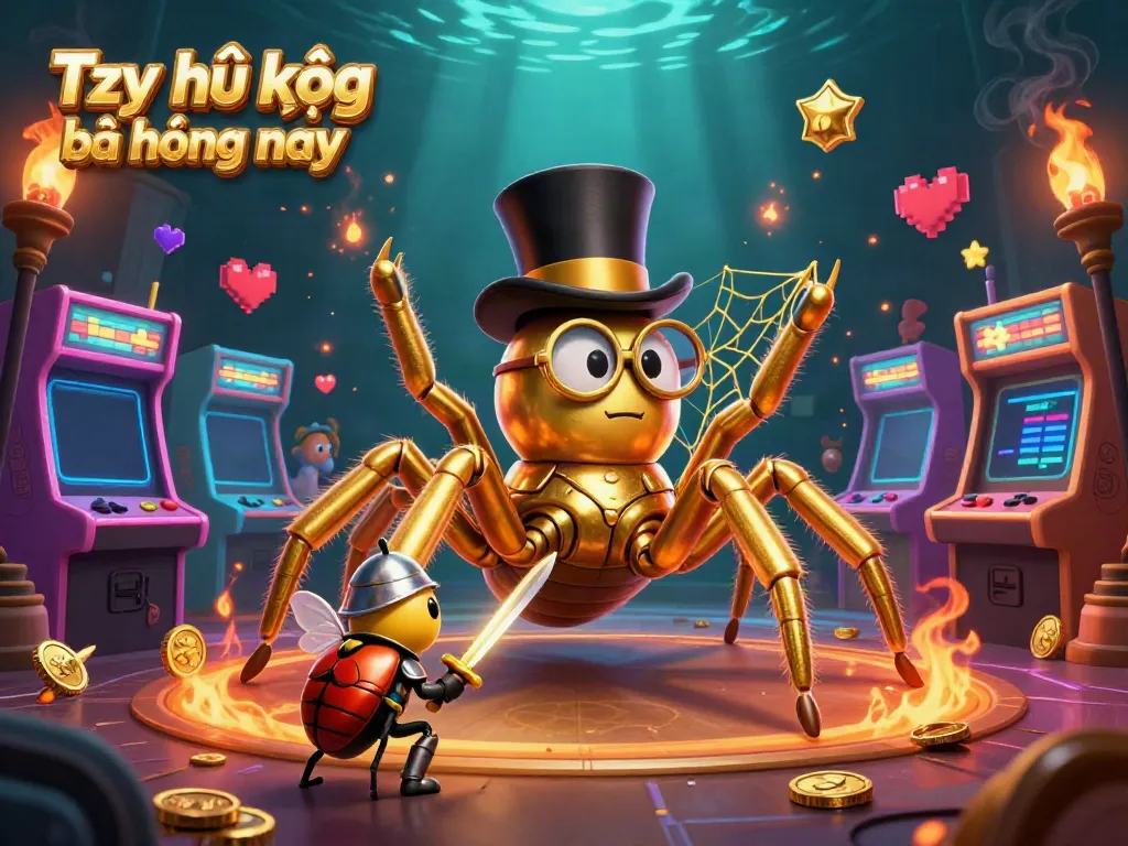 Engage with Tỷ lệ kèo bóng đá hôm nay amidst an adventurous 3D casino scene with vibrant characters and gaming elements.