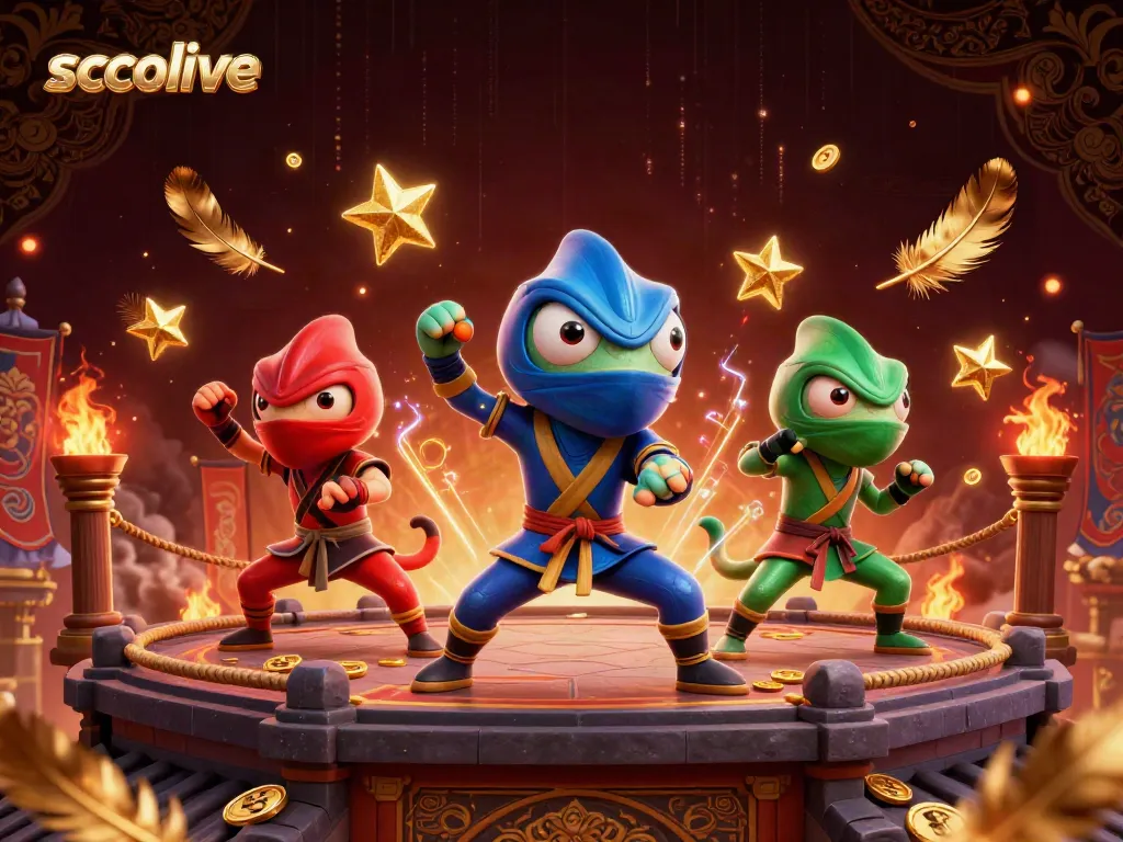 Engage with socolive's thrilling live sports betting through interactive chameleon ninjas in action.