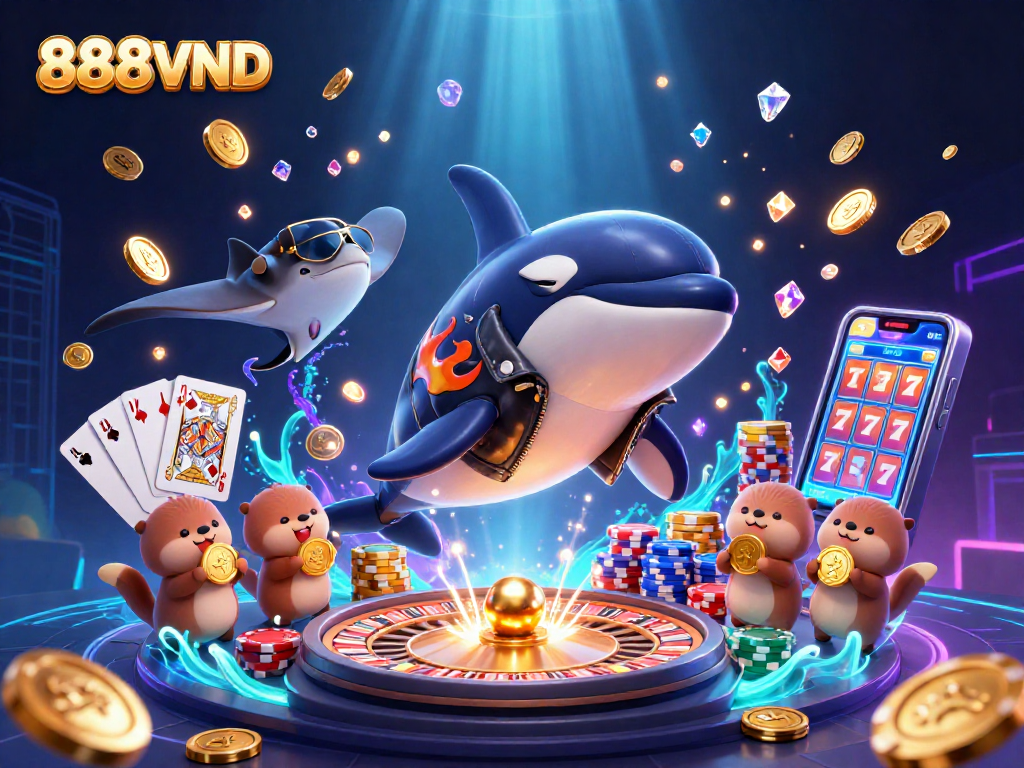 Join the excitement at 888VND with vibrant characters and dazzling casino elements!