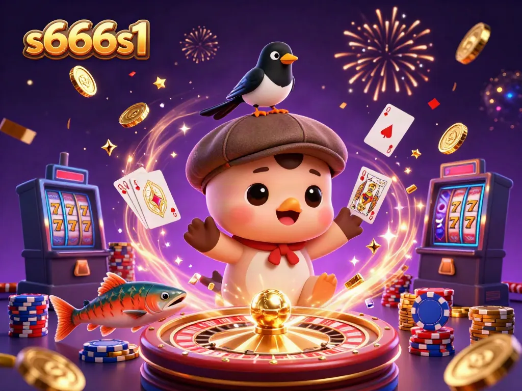 Engage with the vibrant gaming world of s666s1 featuring playful characters and festive casino elements.